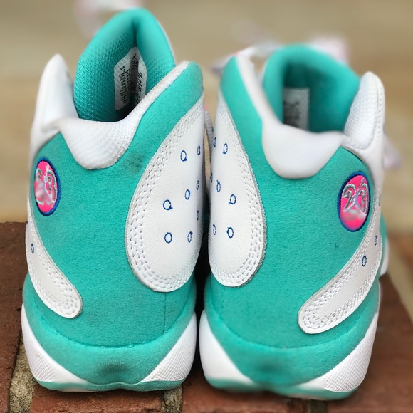 jordan 13 green and pink